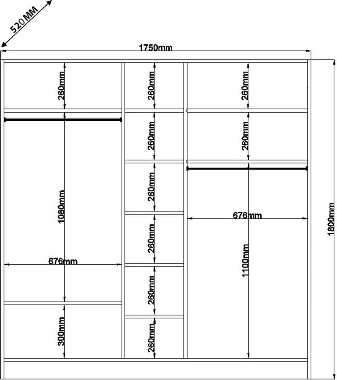 Dollap Skye Decor, ngjyrë e bardhë mat, Rb-094-02