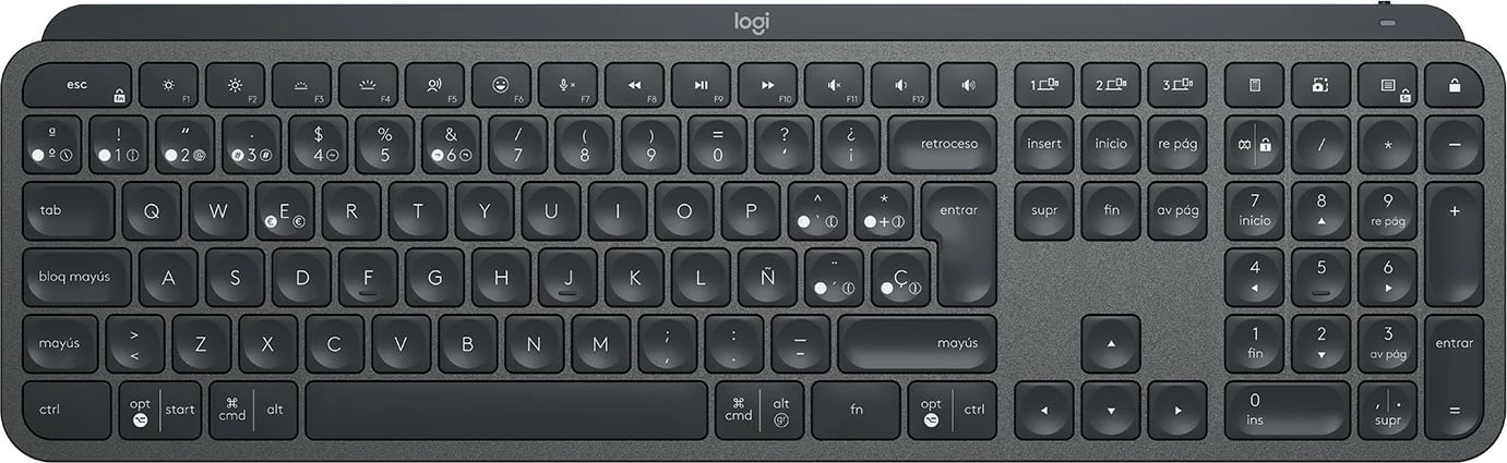 Tastierë wireless Logitech MX Keys for Business, full-size, Bluetooth, grafit