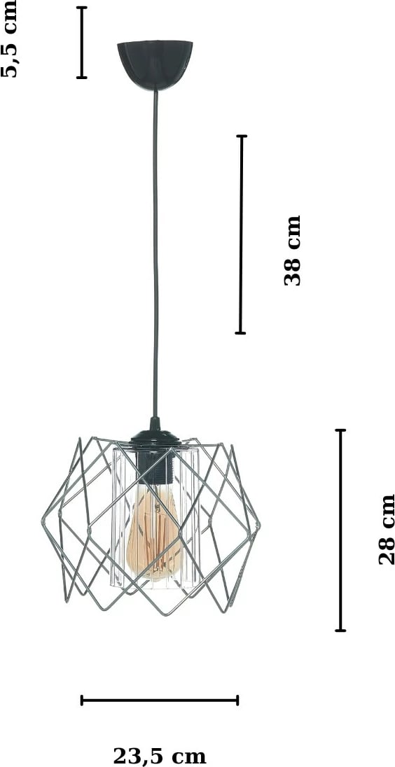 Llambë tavani Opviq, metalike, e zezë, LB028x3