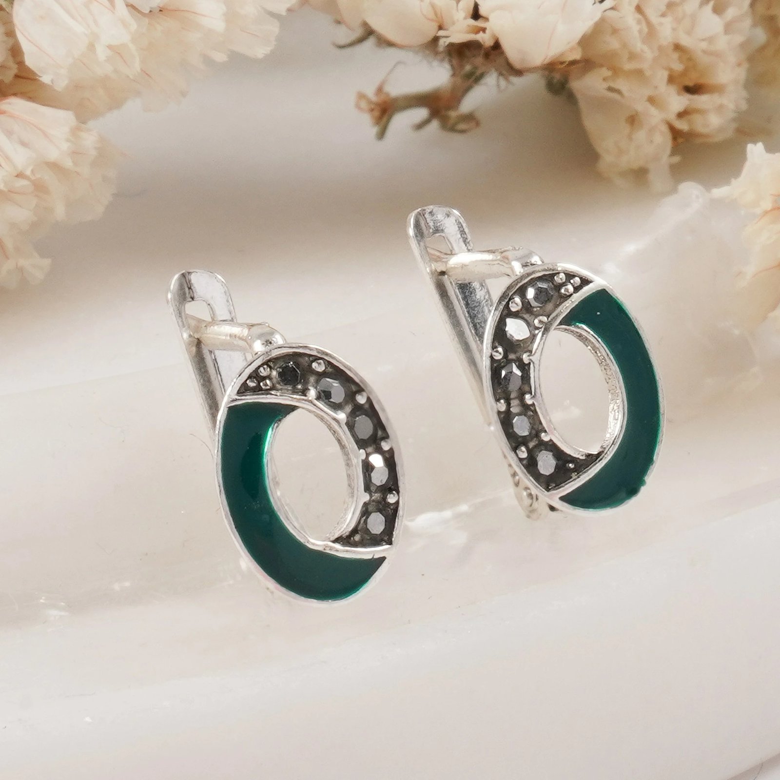 Vathë argjendi Jumeon, ngjyrë e gjelbër, 11177YESIL