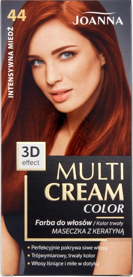 Ngjyrë për flokë për femra Joanna Multi Cream Color 44 Intense Copper, 1 copë