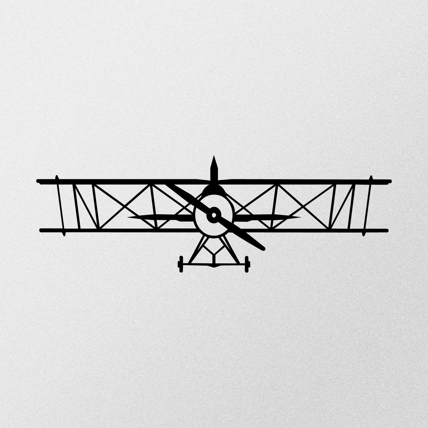 Aksesor dekorativ metalik për mur, aeroplan, Wallity, ngjyrë e zezë, 70x23cm