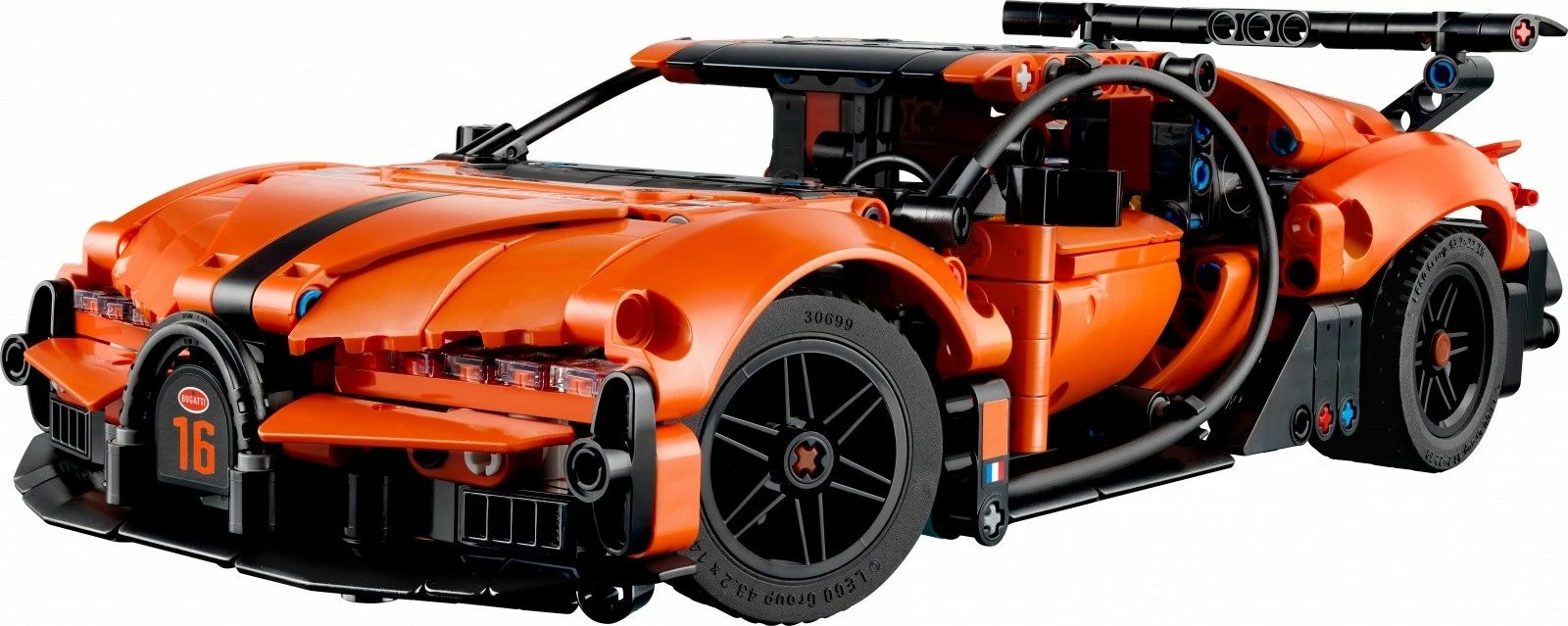Set ndërtimi LEGO Technic 42222 Bugatti Chiron Pur Sport, 771 copa, 9+, portokalli/zezë