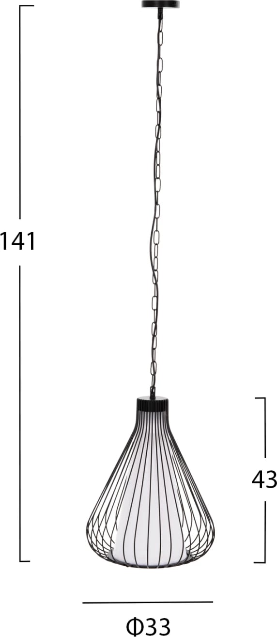Llambë varëse tavani, kapak metali i zi, FH4074, Φ33x141H cm Llambë varëse tavani, kapak metali i zi, FH4074, Φ33x141H cm