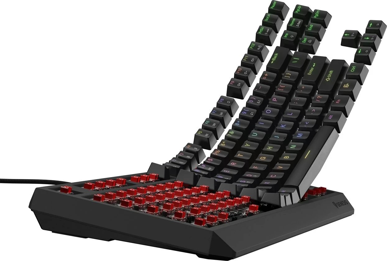 Tastierë mekanike GENESIS Thor 230 TKL, QWERTY, RGB, Wireless + Bluetooth, e zezë Tastierë mekanike GENESIS Thor 230 TKL, QWERTY, RGB, Wireless + Bluetooth, e zezë