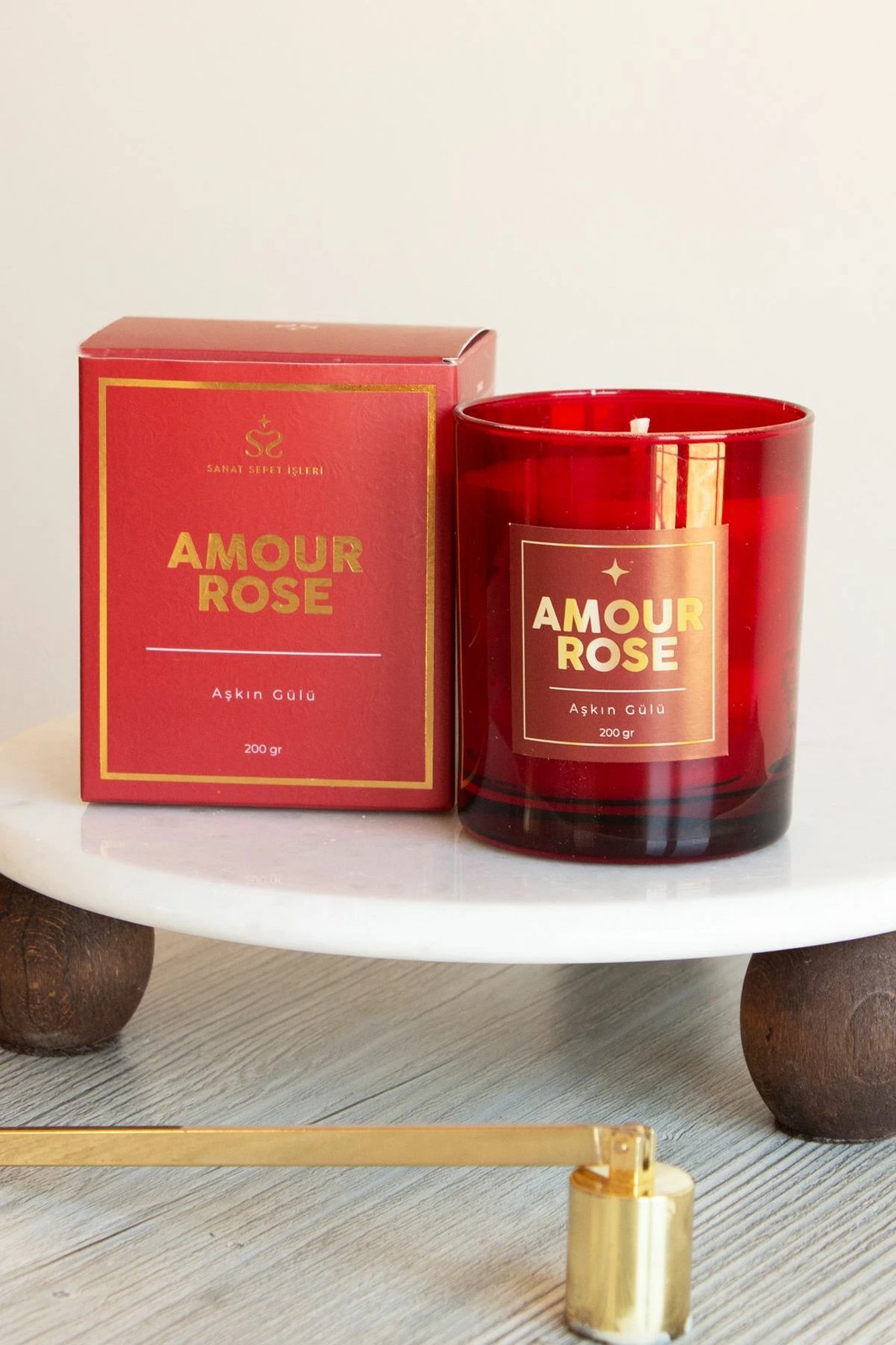 Qiri aromatik Amaour Rose, ngjyrë burgundy, Evila Originals