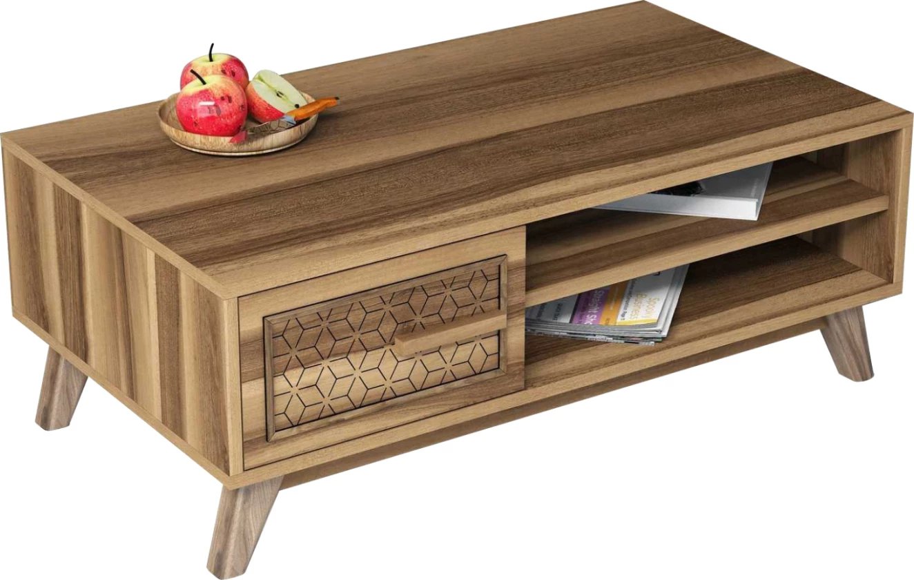 Tavolinë kafeje, melaminë, ngjyrë arre, FH9497.01, 105x60x38,2H cm