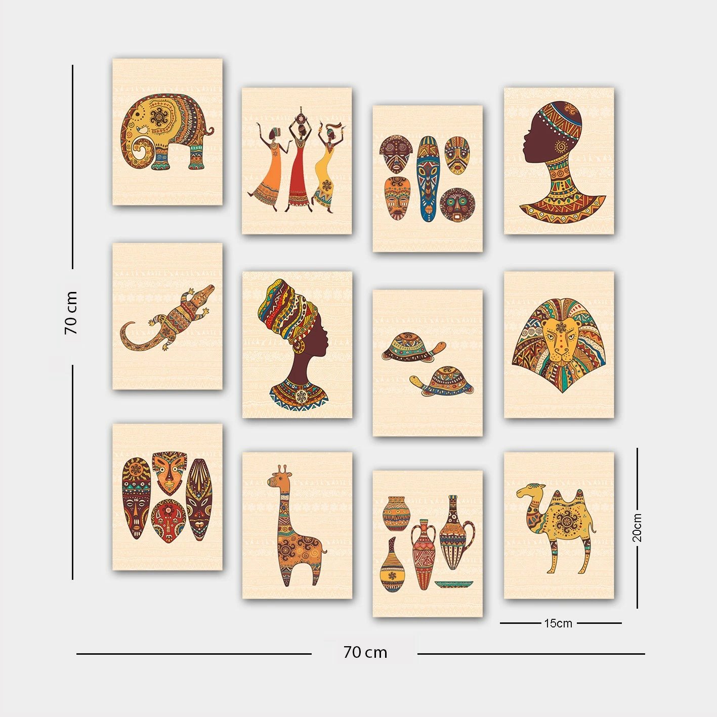 Piktura dekorative MDF (12 copë), Wallity, 12MDF19YS