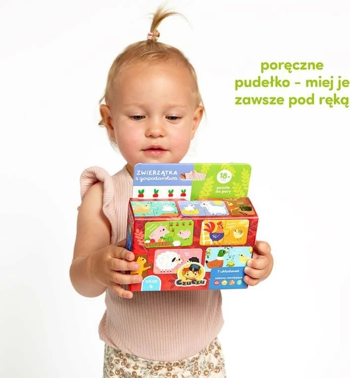 Puzzle për çifte CzuCzu 3143, kafshë ferme, 7 puzzle, për fëmijë, shumëngjyrëshe