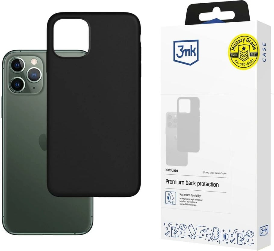 Mbështjellës 3mk Matt Case për iPhone 12/12 Pro, TPU, i zi
