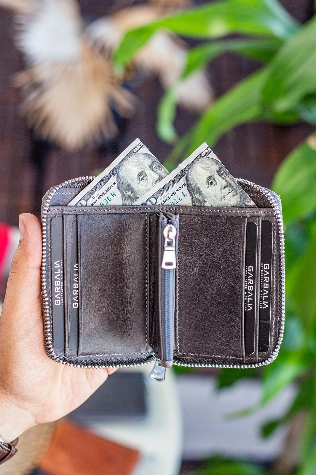 Portofol unisex, lëkurë natyrale, ngjyrë gri, Sydney