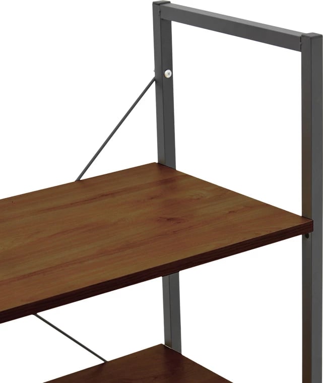 Raft dyshemeje me dollap Kuili, metal i zi, MDF ngjyrë arre, 60x36x121cm