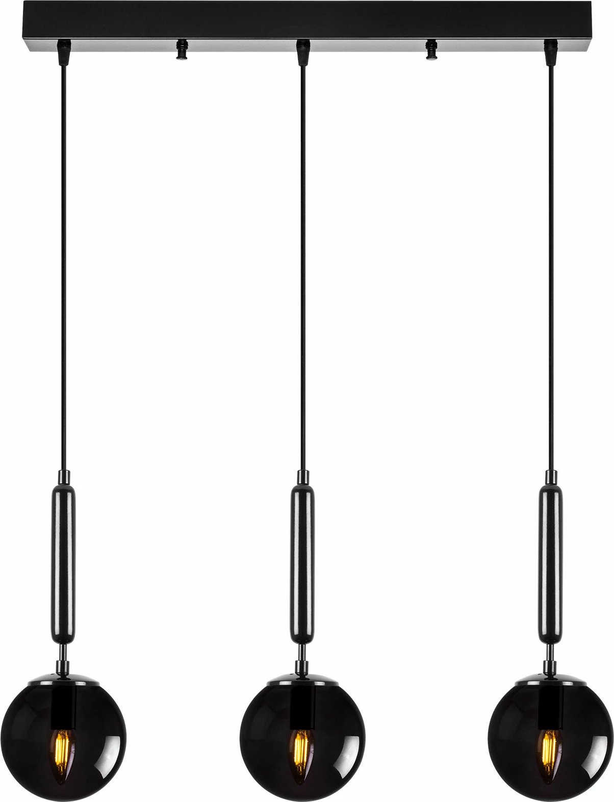 Llambë tavani Opviq King, e zezë, 3 drita, 62x15x134cm