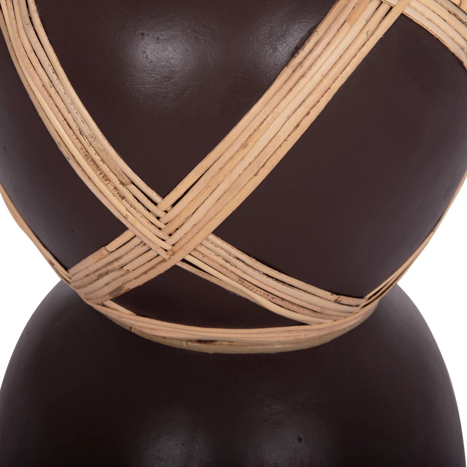 Vazo dekorative për dysheme MAYNARD, fibër-cement, ngjyrë çokollate, ratan, FH4672.07L, 32x62.5cm