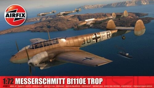 Model plastik avion Airfix Messerschmitt Bf 110E/E-2 Trop 1:72 Model plastik avion Airfix Messerschmitt Bf 110E/E-2 Trop 1:72