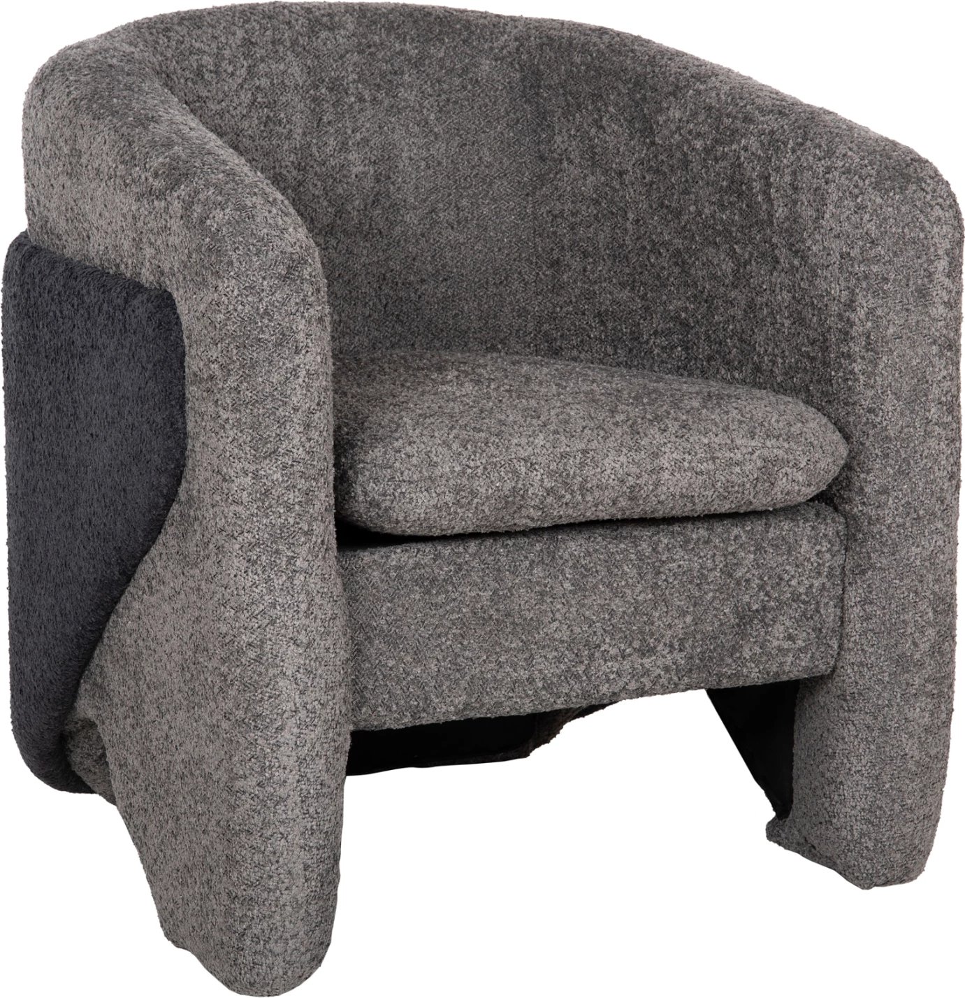 Karrige DOPER FH9590.01, pëlhurë boucle, gri-antracit blu, 68x72x76H cm