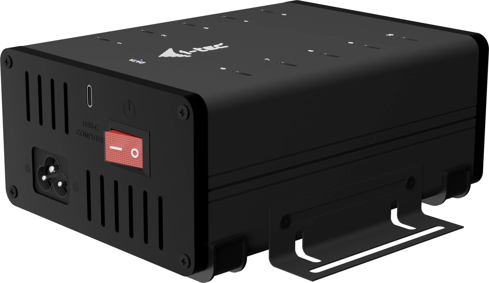 HUB USB-C I-Tec, 10 porta, 15W për portë, Plug & Play, i zi