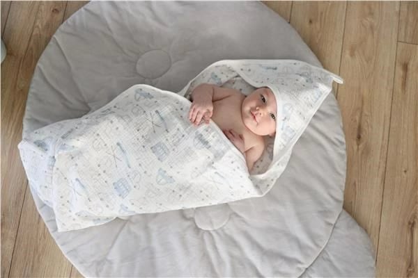 tapet loje, New Baby, Bear, 90x100 cm, 100% poliester, gri e ngrohtë