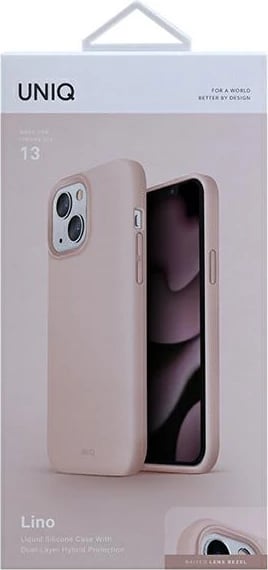 Mbështjellës UNIQ Lino për iPhone 13, Rozë