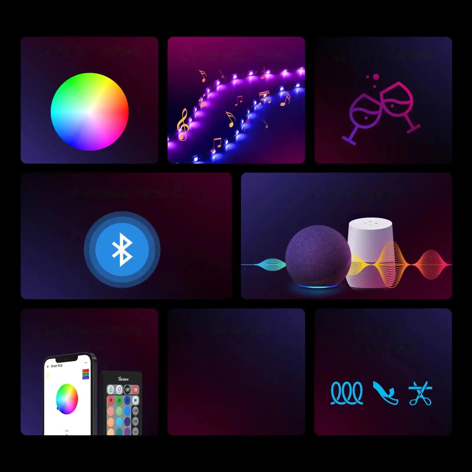 Shirit LED inteligjent Sonoff L2-5M, 5m, RGB, Wi-Fi, me telekomandë, i papërshkueshëm nga uji, set Shirit LED inteligjent Sonoff L2-5M, 5m, RGB, Wi-Fi, me telekomandë, i papërshkueshëm nga uji, set