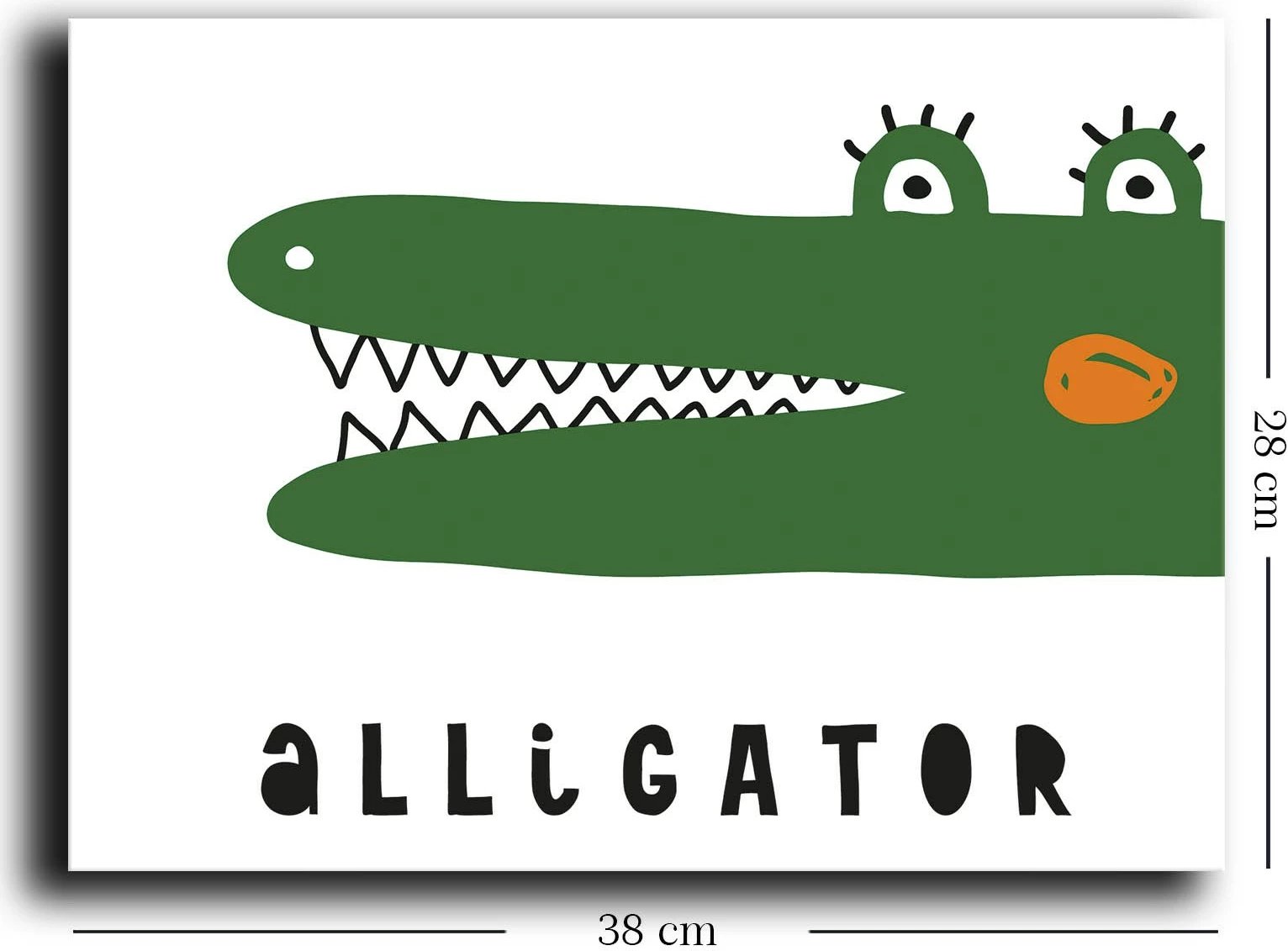 Pikturë dekorative në kanavacë, Wallity, jeshile dhe e bardhë, 28x38cm