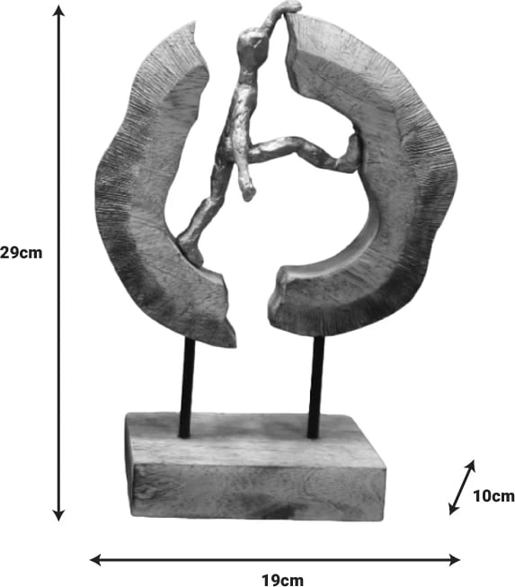 Dekor tavoline Caren Inart dru mango-alumin 19x10x29cm Dekor tavoline Caren Inart dru mango-alumin 19x10x29cm