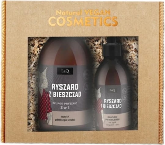 Set për meshkuj LaQ Ryszard from Bieszczady Black Matte, 500ml + 150ml