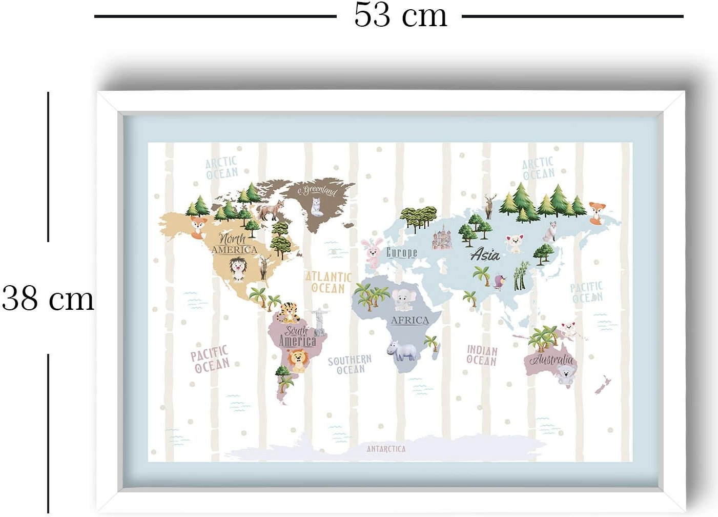 Pikturë dekorative me kornizë MDF, shumëngjyrëshe, 38x53cm, Wallity