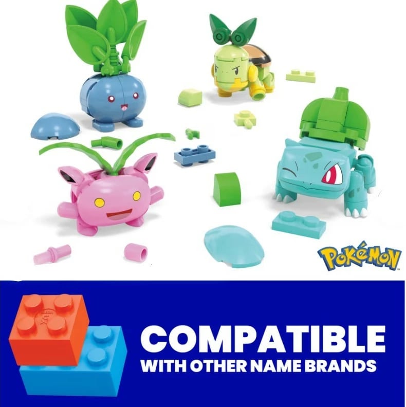 Set ndërtimi Mega Bloks Pokemon Grass Team HWR77, 118 pjesë, plastikë