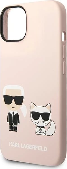 Mbështjellës Karl Lagerfeld KLHMP14SSSKCI për iPhone 14, 6.1", silikon, MagSafe, rozë e çelët