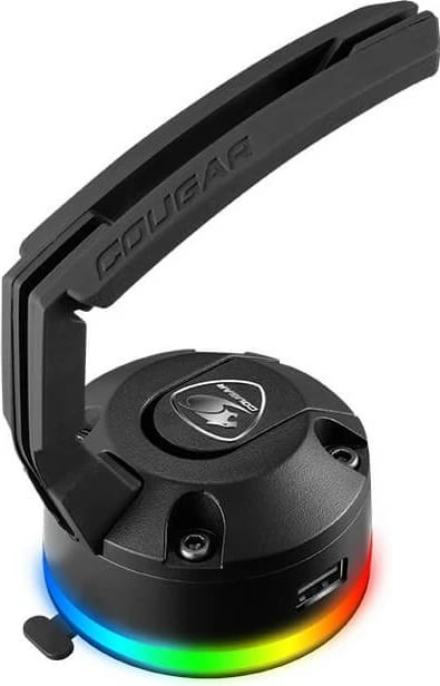 Mbajtës kufjesh Cougar Gaming 3MBSRXXB.0001, universal, RGB, me USB hub, i zi