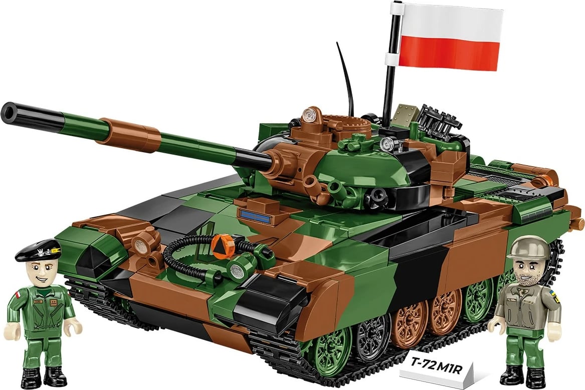 Set lodrash ndërtimi Cobi Klocki T-72M1R, 724 pjesë, me 2 figurina, Kamuflazh