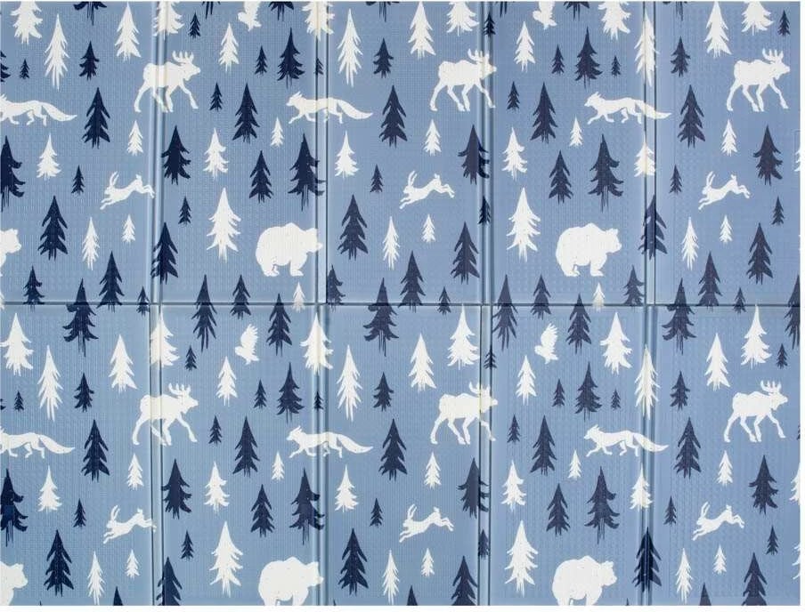 tapet lojërash palosës PLAYTO Les Vintage 200x150x1 cm, shkumë XPE, i papërthithshëm, i dyanshëm, gri