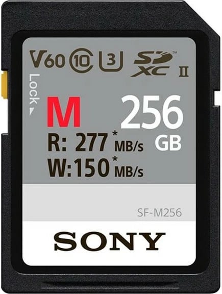 Kartelë memorie SD Sony SF-M256 256GB, Class 10, UHS-II, e zezë