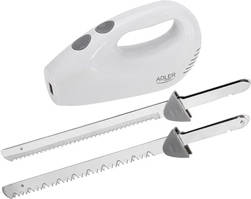 Thikë elektrike, Adler AD 4512, 180 W, 2 sete tehe inox, buton sigurie, teh 17 cm, e bardhë