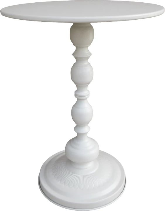 Tavolinë anësore metalike, ngjyrë krem, Anesor, D40x52cm