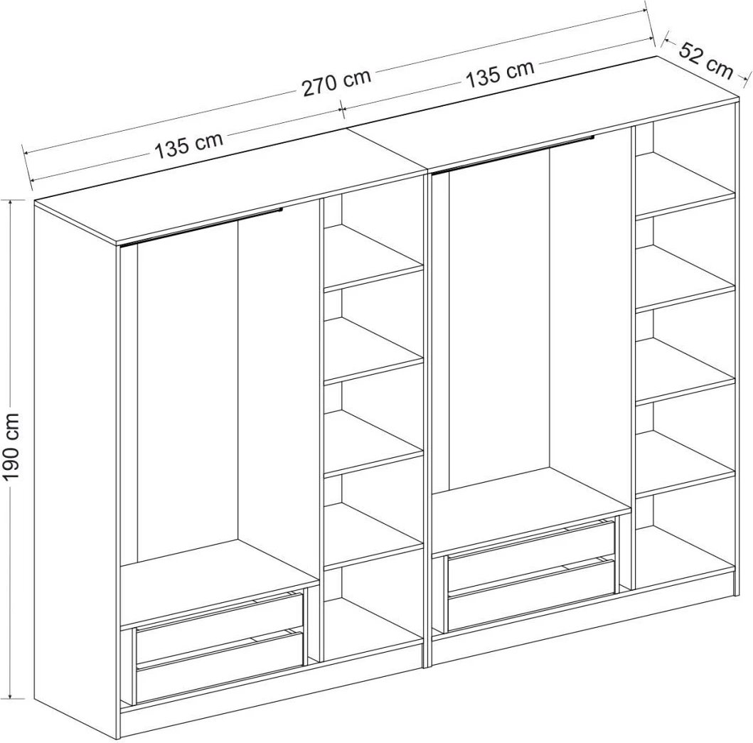 Dollap Skye Decor, i bardhë, 2218