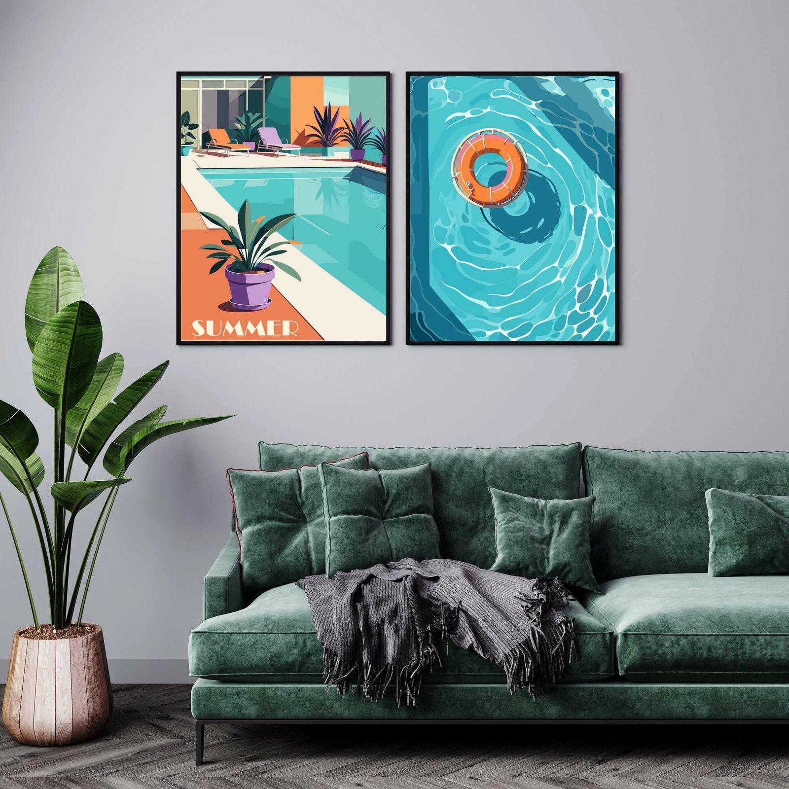 Pikturë dekorative me kornizë MDF (2 copë), Wallity, Mp2-00105, 21x30cm