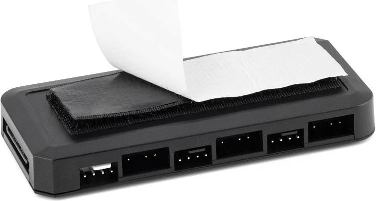 Kontroller PWM/ARGB për ventilatorë PC, Darkflash RC2, 6x ARGB 5V 3-pin, 5x PWM, sinkronizim me pllaka amë, i zi