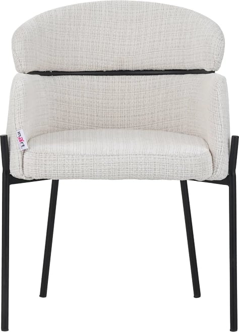 Karrige Tolerse Inart, pëlhurë bezhë, këmbë metalike të zeza, 58x57x80cm