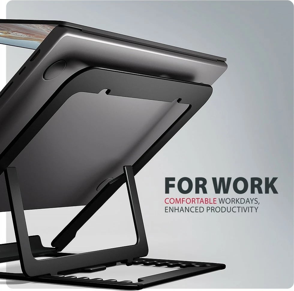 Mbajtëse laptopi AXAGON STND-LAB alumini 10-17.3" 8 pozicione e rregullueshme, e zezë