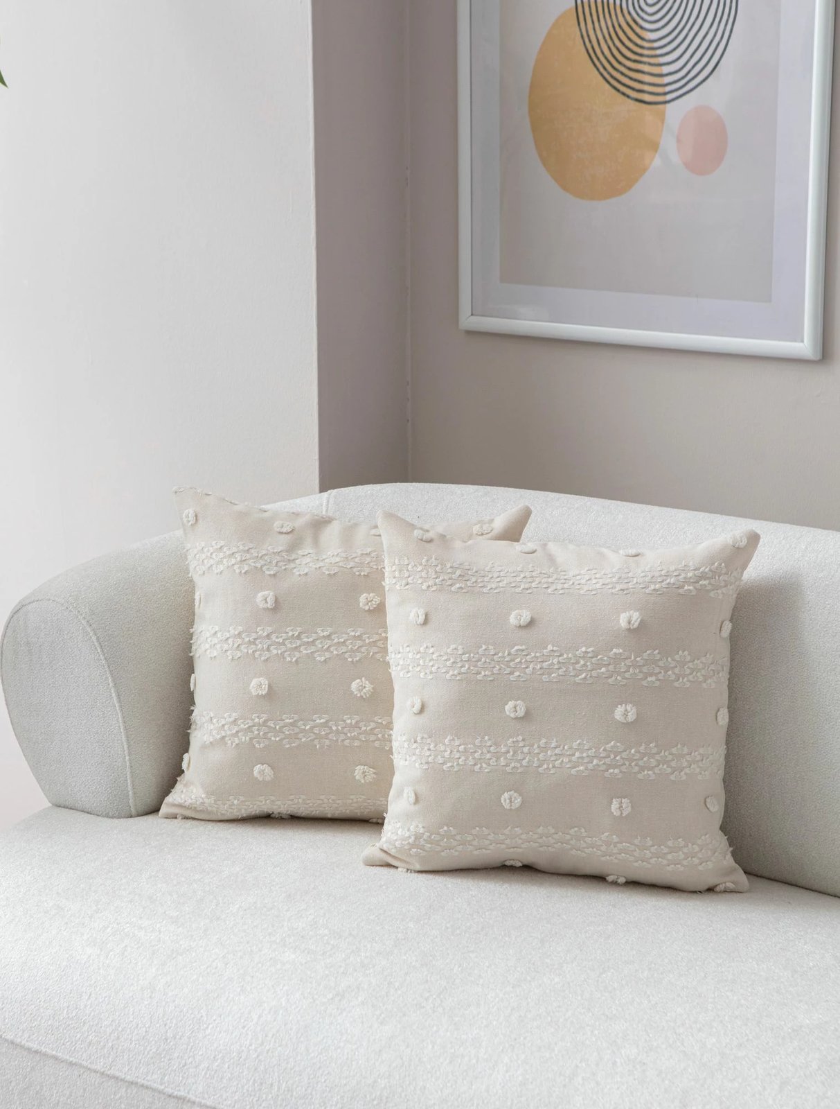 Set mbulesash për jastëkë (2 copë), Evila Originals, Tuffet, krem v5