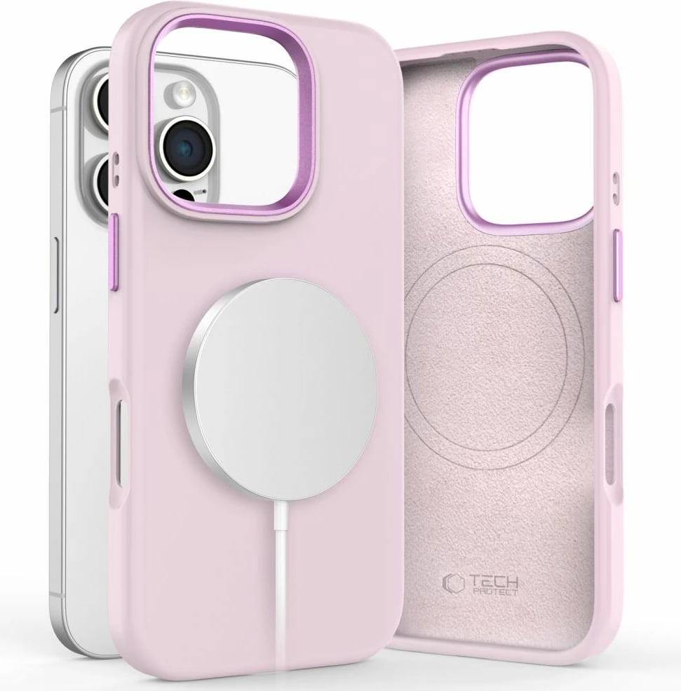 Mbështjellës Tech-Protect Silicone Pure MagSafe për iPhone 16 Pro, Rozë