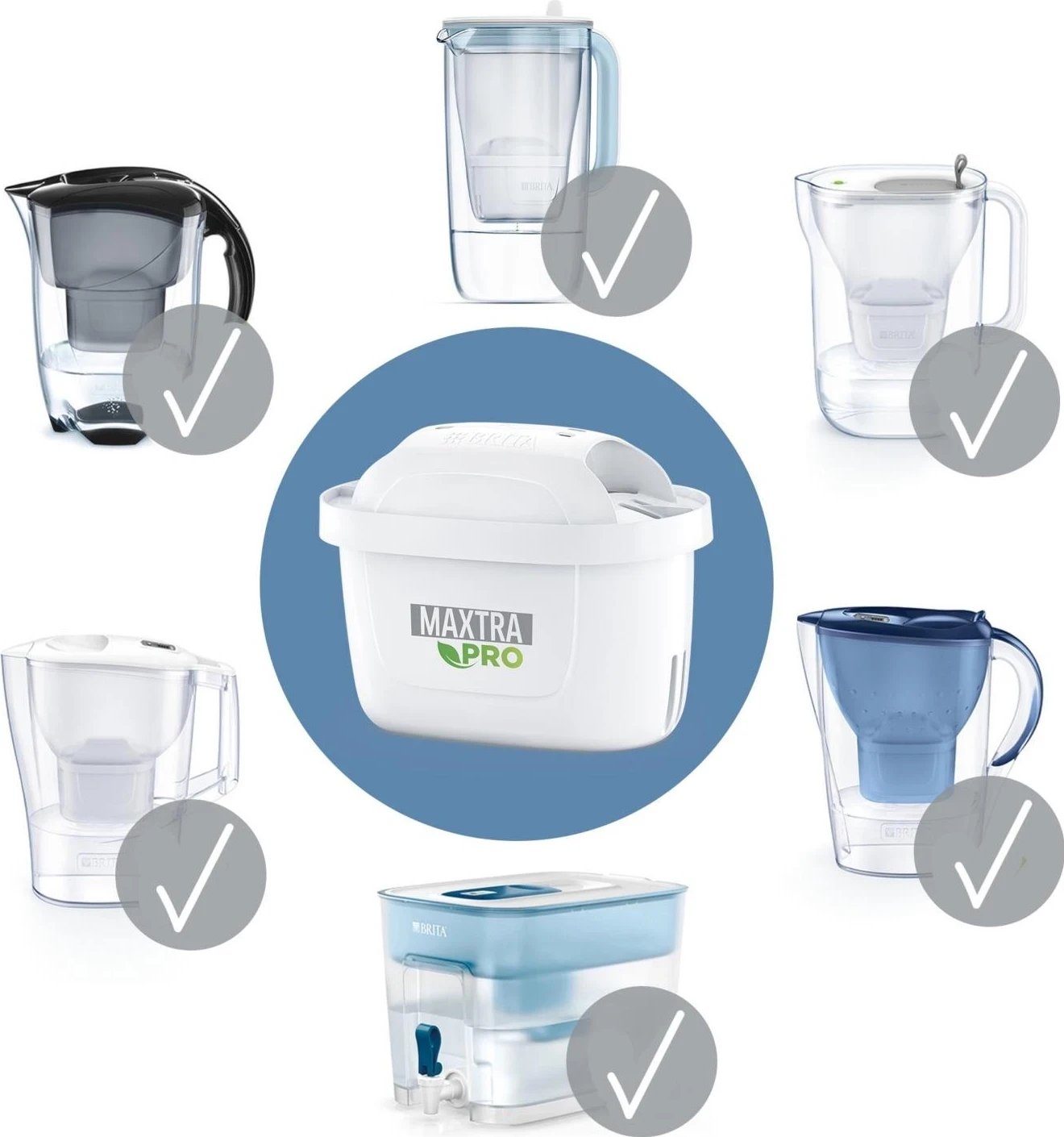 Kartush filtrues uji Brita Maxtra Pro, për ujë të fortë, 2 copë, bardhë