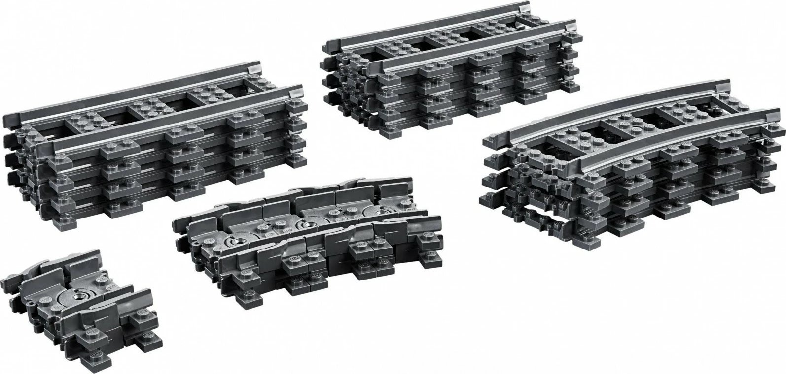 Set shina treni LEGO City 60205, 20 pjesë, plastikë, gri
