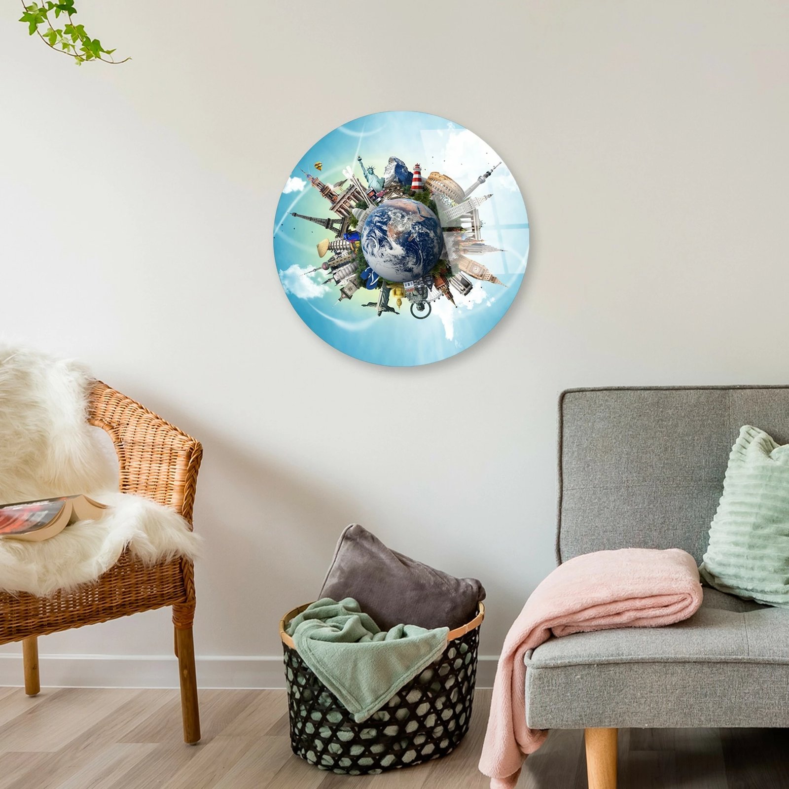 Pikturë dekorative prej xhami të temperuar, shumëngjyrëshe, UV-1149, 30cm