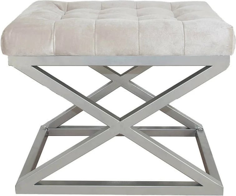 Puf Atelier del Sofa, ngjyrë e bardhë e errët, argjend