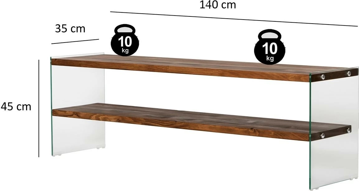 Komodë TV Hanah Home, Aqua TV, ngjyrë gështenjë