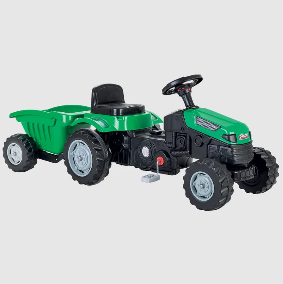 Lodër për fëmijë Pilsan Active Pedal Operated Tractor with Trailer Green