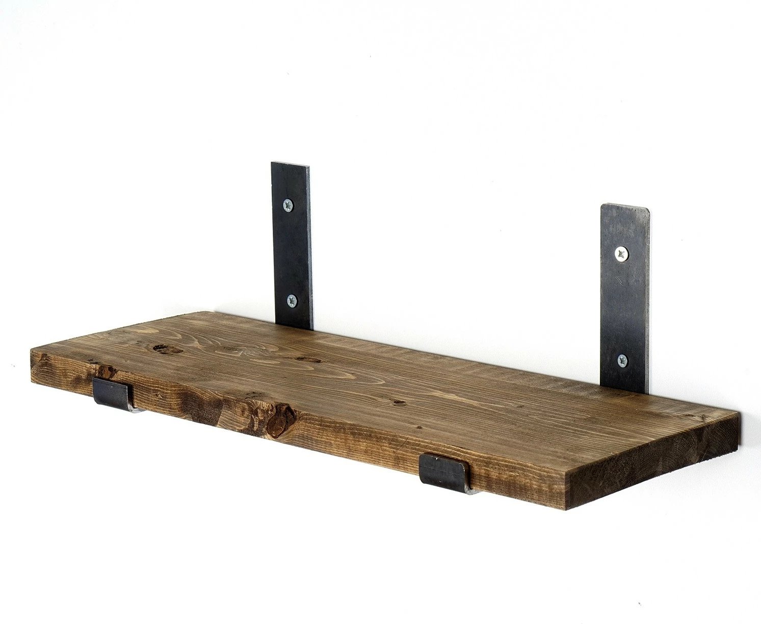 Raft dekorativ prej druri për mur, ngjyrë e zezë dhe arre, Hanah Home, Lam007